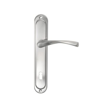 Set manere cu sild usi interior Gato Roma, zamac, finisaj nichel satinat, 90 mm