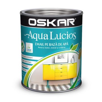 Vopsea Oskar Aqua Lucios, pentru lemn/metal/zidarie, interior/exterior, pe baza de apa, bej confort, 0,6 l