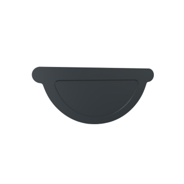 Capac metalic jgheab, tabla otel, gri RAL 7016, diametru 165 mm
