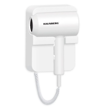 Uscator de par Hausberg HB-260 AB, 120 W, montaj pe perete, alb