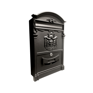 Cutie postala exterior, otel galvanizat, negru, 2 chei, 400 x 255 x 90 mm