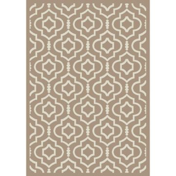 Covor modern Natura 19131/111, polipropilena, model geometric bej, 160 x 230 cm