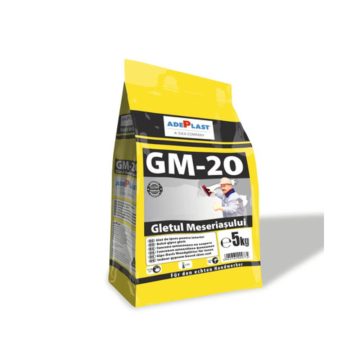 Gletul meseriasului Adeplast GM-20, pe baza de ipsos, pentru interior, sac 5 kg