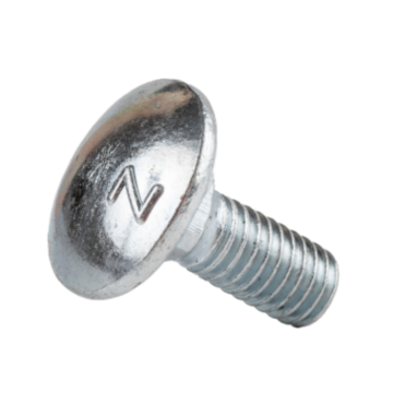 Surub cap bombat torbant, otel zincat alb, DIN 603 ZA, M10 x 90 mm
