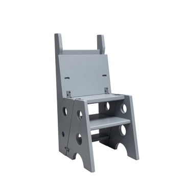 Scaun/scarita BucinMob Leddy, lemn masiv rasinoase, gri, 54.2 x 42.7 x 85 cm