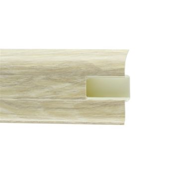 Plinta parchet PVC, stejar Palmyra, canal cablu, 2500 x 22 x 55 mm