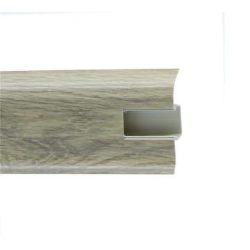 Plinta parchet PVC, stejar Ellora, canal cablu, 2500 x 22 x 55 mm