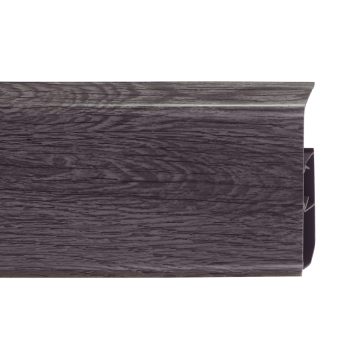Plinta parchet PVC, stejar Elinga, dublu canal cablu, 2200 x 22 x 80 mm