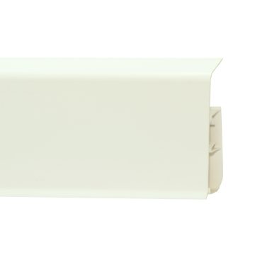 Plinta parchet PVC, alb mat, dublu canal cablu, alb mat, 2200 x 22 x 80 mm