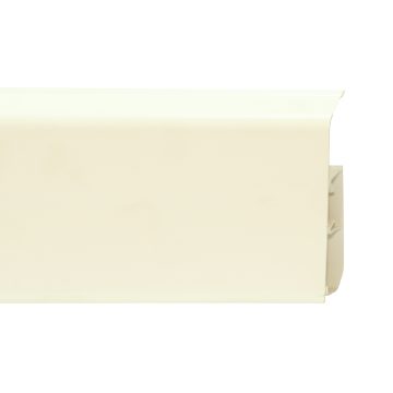 Plinta parchet PVC, crem uni Vanila, dublu canal cablu, 2200 x 22 x 80 mm