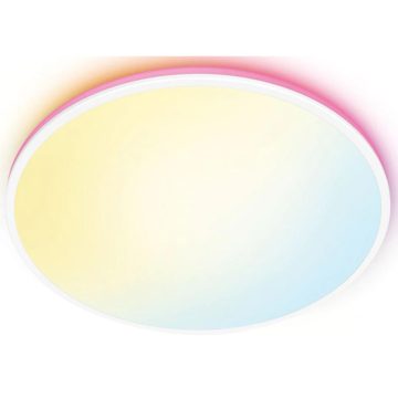 Plafoniera LED RGB WiZ Rune, wi-fi + bluetooth, control vocal, 21W, 2100 lm metal/plastic, 21 W, alb, 40 cm