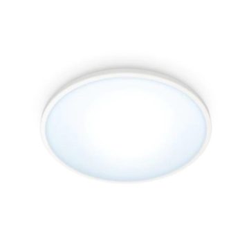 Aplica superslim LED Wiz, plastic/metal, 14 W, alb, diametru 24.2 cm
