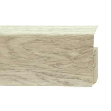 Plinta parchet cu dublu canal cablu PVC, stejar Rene, 2200 x 22 x 80 mm