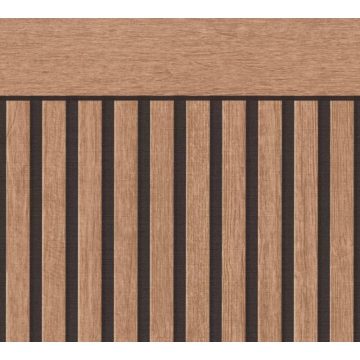 Tapet vinil As Creation 397444, bej, model 3D tip riflaj lemn, 5 x 1.06 m