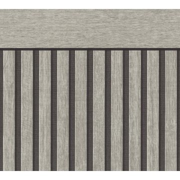 Tapet vinil As Creation 397442, gri, model tip riflaj lemn, 5 x 1.06 m