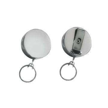 Breloc retractor cu clema Thirard Balcani, PVC, nichelat, 120 cm