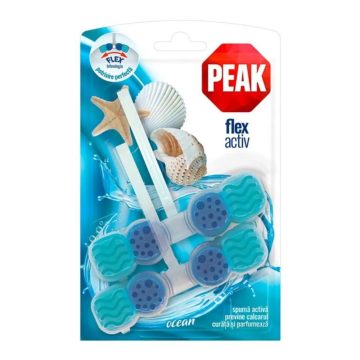 Odorizant solid pentru toaleta Peak Flex Activ Ocean, 2 x 48 g