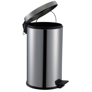 Cos gunoi cu pedala, metal, argintiu, 5 l