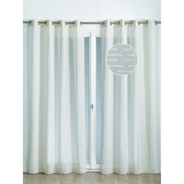Perdea Riane Beige 025, poliester, model cu dungi, bej, 140 x 240 cm