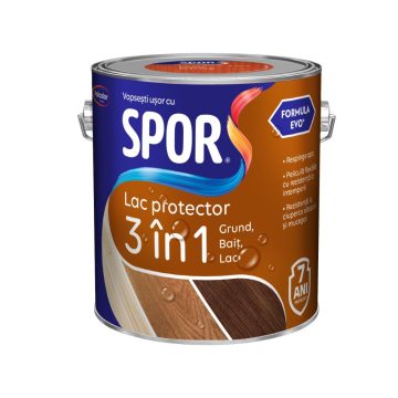 Lac pentru lemn Spor, visin, pe baza de rasini, interior/exterior, 2.5 l