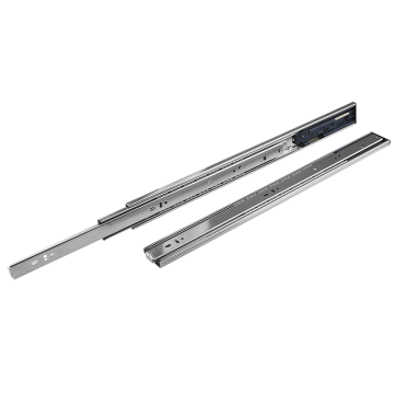 Glisiera cu bile cu push - open si amortizare Teko, otel, zincat - alb, extractie totala, 400 x 45 mm