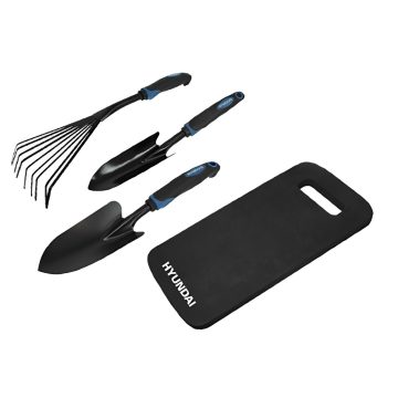 Set 4 scule gradina HYUNDAI HY-58328, otel, negru, 4 piese