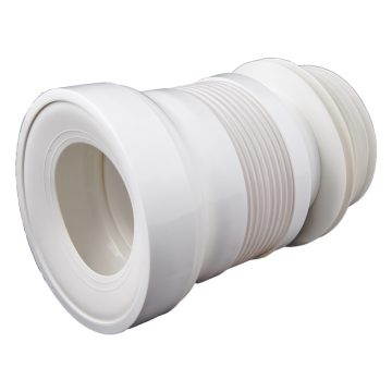 Racord flexibil WC TE-MA Romania, polipropilena/PVC, alb, 20-30 cm