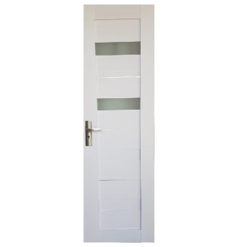 Usa interior cu geam Pamate U-76, reversibila, MDF, alb, toc 10 cm, 200 x 60 x 3.5 cm