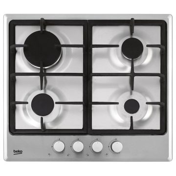 Plita incorporabila Beko HIMG64225SX, Gaz, 4 Arzatoare, Aprindere electrica