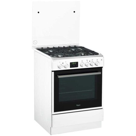 Aragaz mixt Whirlpool ACMT 6332/WH, 4 arzatoare, Cuptor electric, Grill, 60 cm