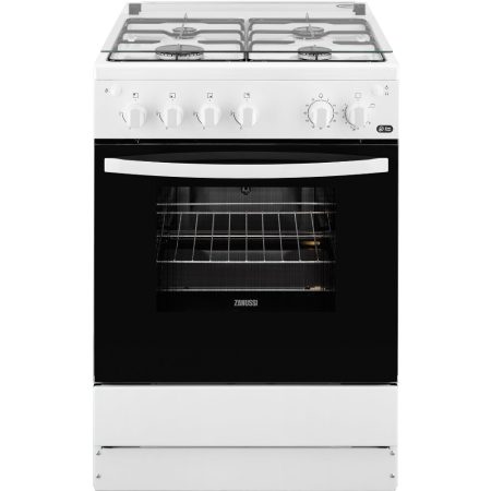 Aragaz pe Gaz Zanussi ZCG612H1WA, Rotisor, Grill, 4 arzatoare