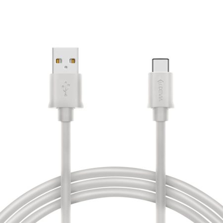 Cablu de date Devia USB - USB Type C, 1m, Alb