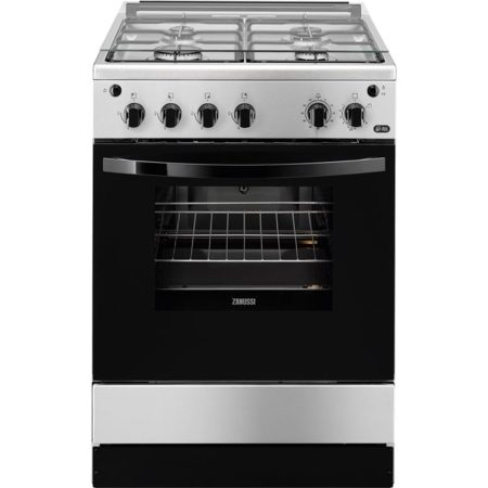 Aragaz pe Gaz Zanussi ZCG612H1XA, Rotisor, Grill, 4 arzatoare