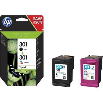 Pachet 2 Cartuse HP 301 N9J72AE Negru/Tricolor