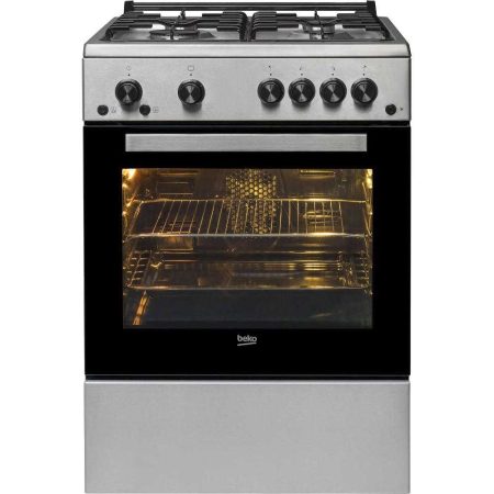 Aragaz pe Gaz Beko FSHT62111GX, Rotisor, Grill, 4 arzatoare