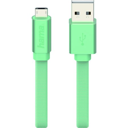 Cablu de date Hama Design Line 178203, microUSB, Verde