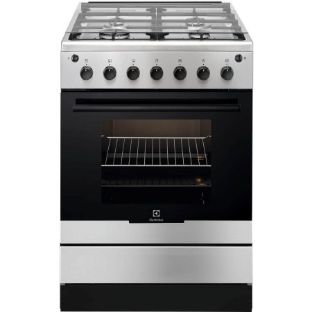 Aragaz pe Gaz Electrolux EKG61185OX, 4 arzatoare, Rotisor, Grill