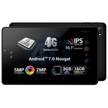 Tableta Allview Viva H1002, 10.1" IPS, Quad-Core 1GHz, 3GB RAM, 16GB, 4G, Black