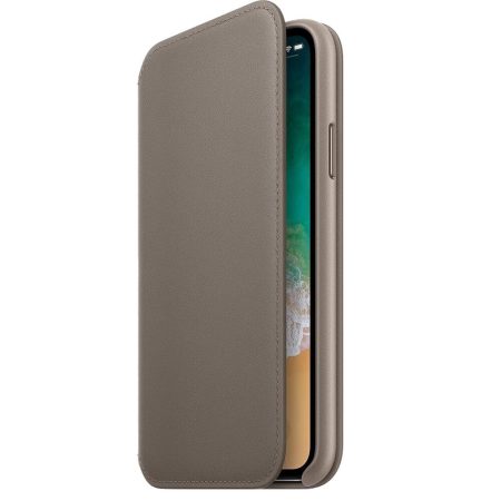 Husa Flip Cover Apple MQRY2ZM/A Folio pentru iPhone X, Crem