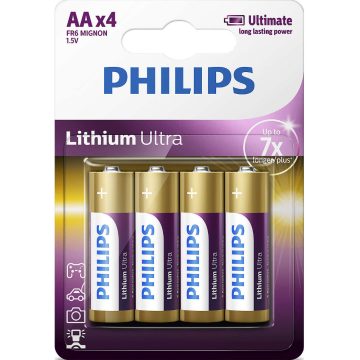Baterii Philips Lithium Ultra FR6LB4A/10, AA, 4 buc
