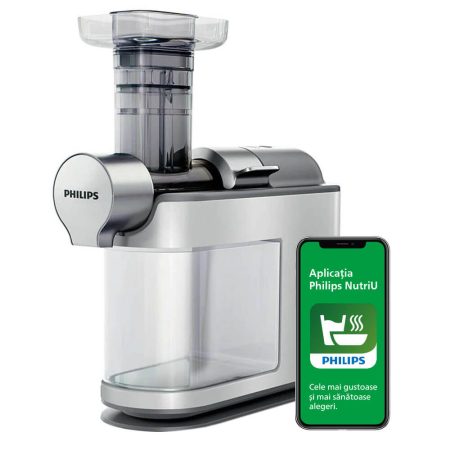 Storcator de fructe si legume cu melc Philips HR1945/80, 200 W, 1 l, Argintiu