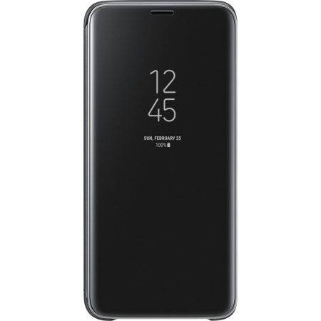 Husa Clear View Stand Cover Samsung pentru Galaxy S9, Negru