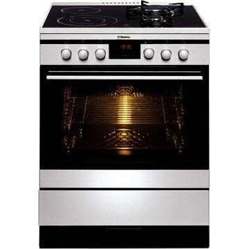 Aragaz mixt Hansa FCMX69215, Cuptor electric, Grill, Rotisor, 4 arzatoare, Clasa A