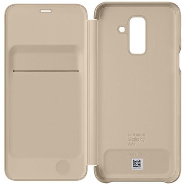 Husa Flip Wallet Samsung pentru Galaxy A6 Plus 2018, Auriu