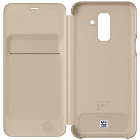 Husa Flip Wallet Samsung pentru Galaxy A6 Plus 2018, Auriu