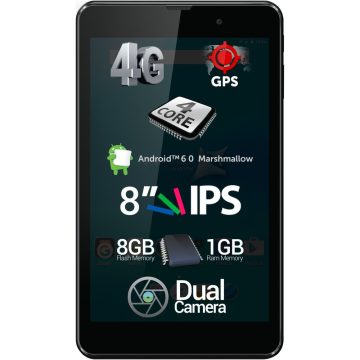 Tableta Allview Viva H801, 8", Quad-Core 1.0 GHz, 1GB RAM, 8GB, 4G, Black