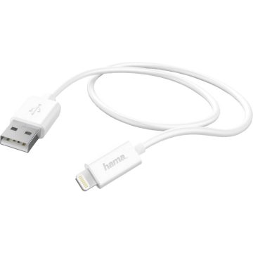 Cablu de date Hama 173863, Lightning, 1 m, Alb
