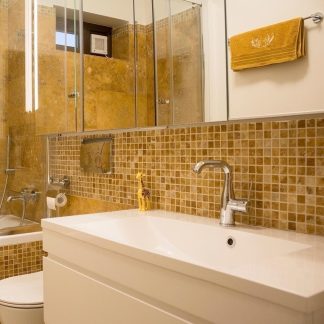 Mozaic Travertin Yellow Polisat, 2.3 x 2.3 cm