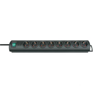 Prelungitor Brennenstuhl 163531, 8 prize, 2 m, intrerupator, Negru