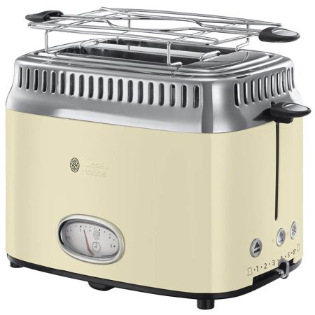 Prajitor de paine Russell Hobbs Retro Vintage Cream 21682-56, 1200 W, 2 felii, Crem